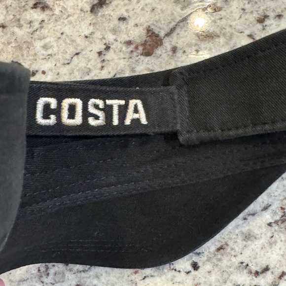 Navy Blue Costa visor hat. Gray logo embroidered on front - Picture 7 of 7